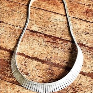Diagonal Sterling silver vintage etched necklace